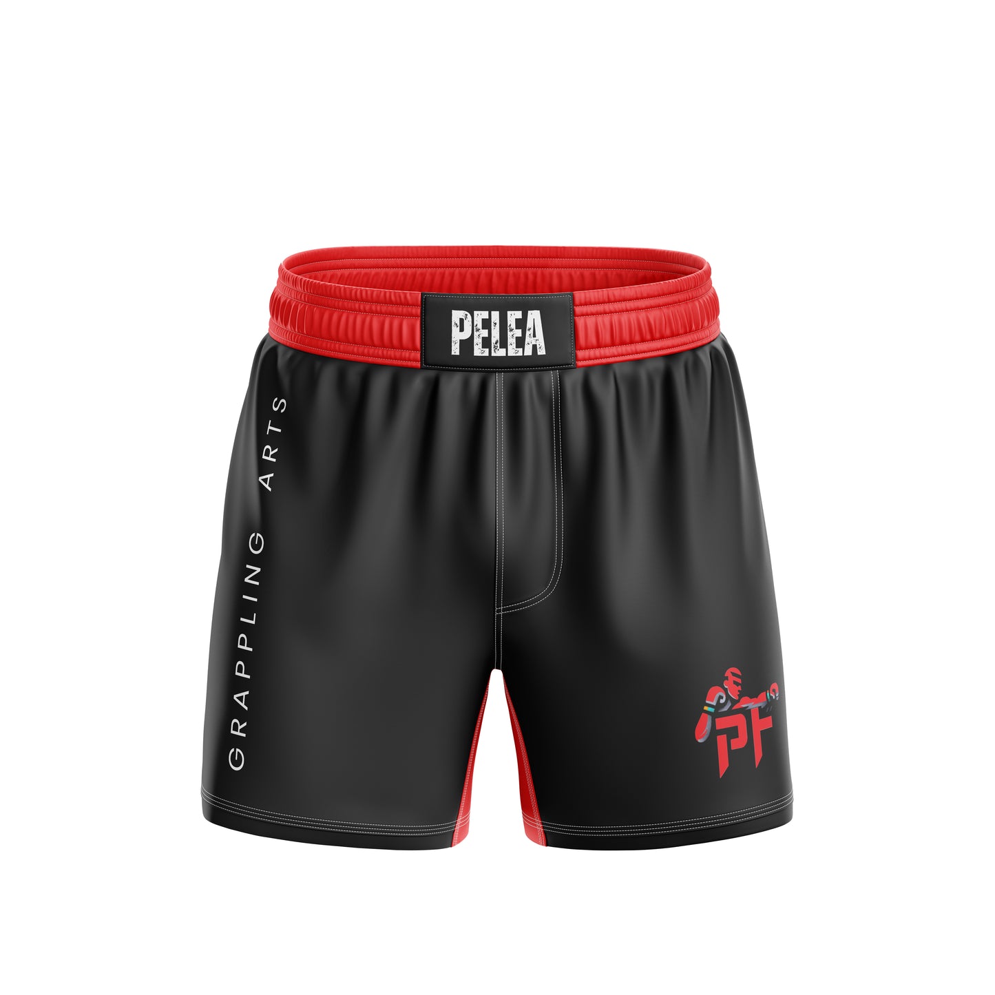 Black and Red Pelea High Cut Shorts