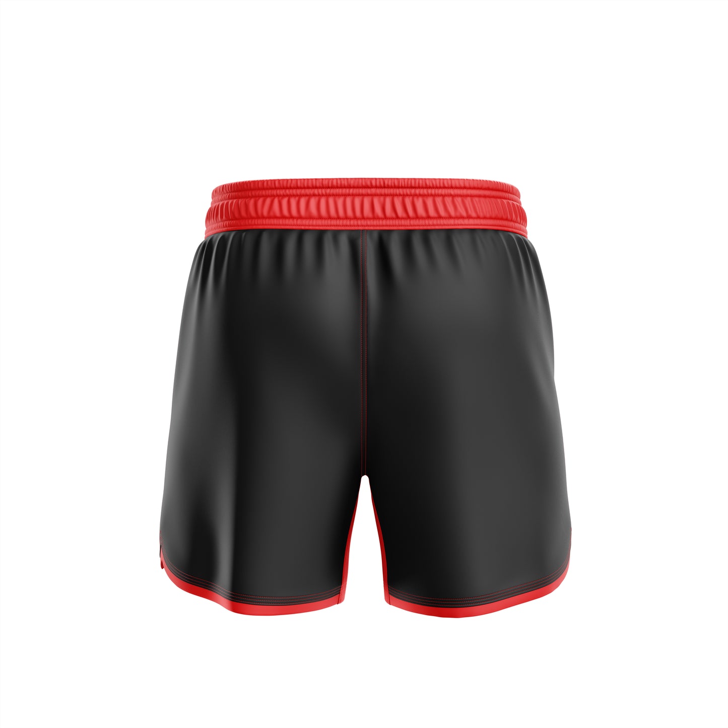 Black and Red Pelea High Cut Shorts