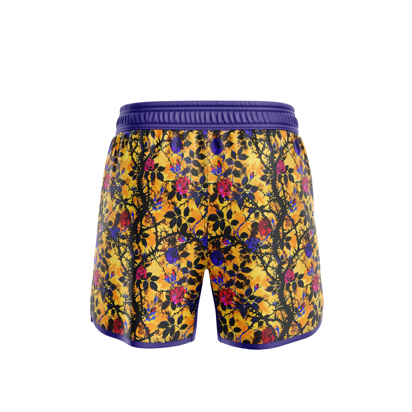 Purple and Yellow Vines Pelea High Cut Shorts