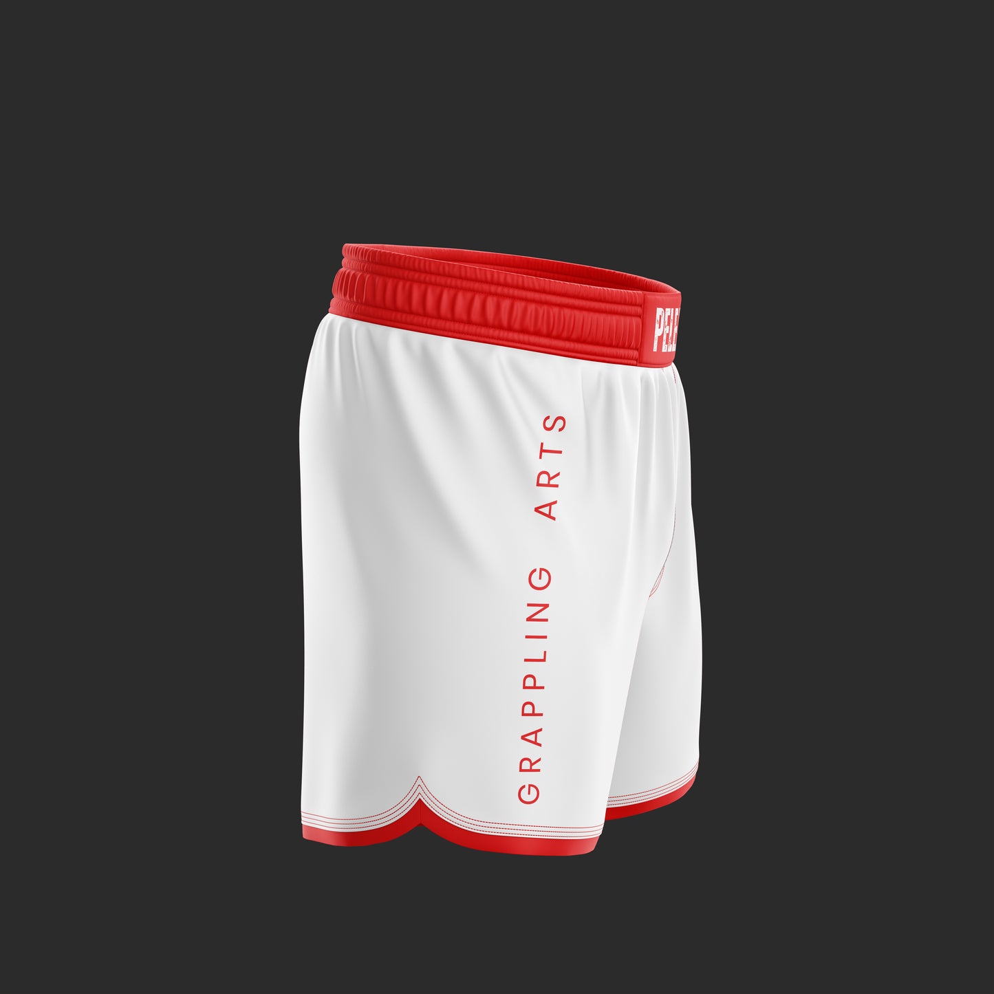 White and Red Pelea High Cut Shorts