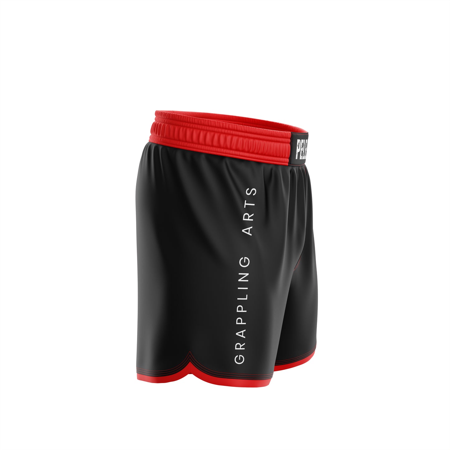 Black and Red Pelea High Cut Shorts