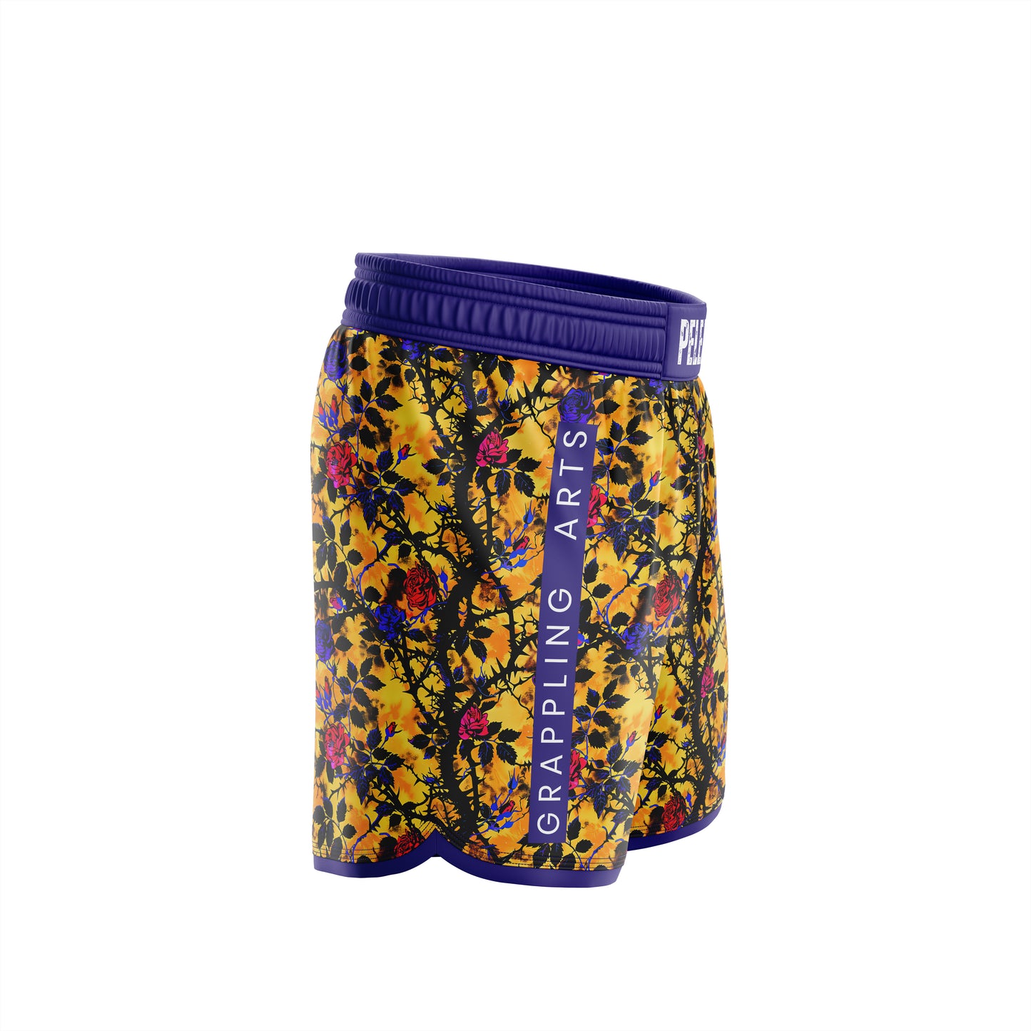 Purple and Yellow Vines Pelea High Cut Shorts