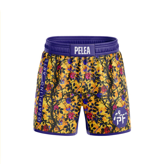 Purple and Yellow Vines Pelea High Cut Shorts