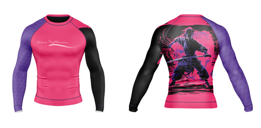Shadow Ronin: Bushido Quest - Stealth? In Bright Pink? Embrace the contradiction with this eye-catching rash guard. Perfect for those who like their stealth mode with a side of standout style. Because real ninjas wear pink.
