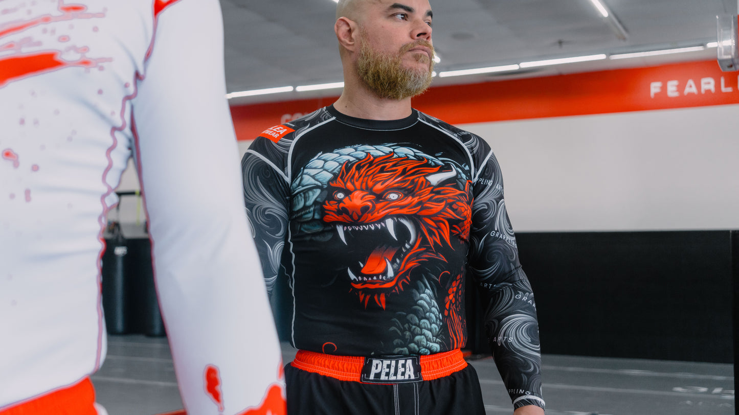 Embrace the Dragon: Dragonfire Grip Rash Guard